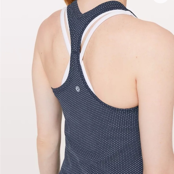 Lululemon Cool Racerback II Luon Pacific Pointe Jacquard True Navy Onyx Blue - Picture 3 of 10